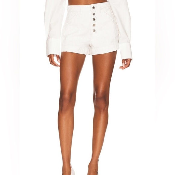 WeWoreWhat Pants - 0307 - WEWOREWHAT Seamed Shorts Twill Denim Classic White size 26 $69